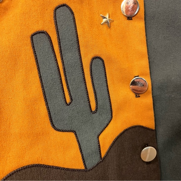 Lilia Smitty Western Attitude Cactus Vest Medium Cotton Studded Cowgirl Texan - Picture 4 of 12